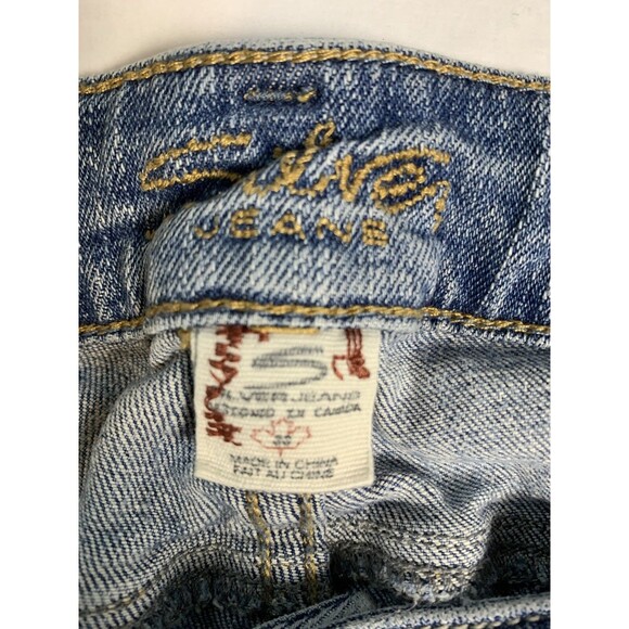 🌻2 for $20 🌻 SILVER Tyler Jeans Womens 33 Ankle Crop Blue Faded Retro - Picture 3 of 9